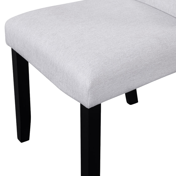 5 Piece Round Dining Table Set, Modern Dining Table And 4 Upholstered Chairs For Dining Room