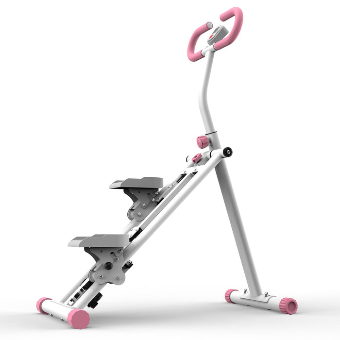 Stair Stepper With Resistance Home Upgrade Vertical Climber Workout Machine For Full Body Exercise - Pink