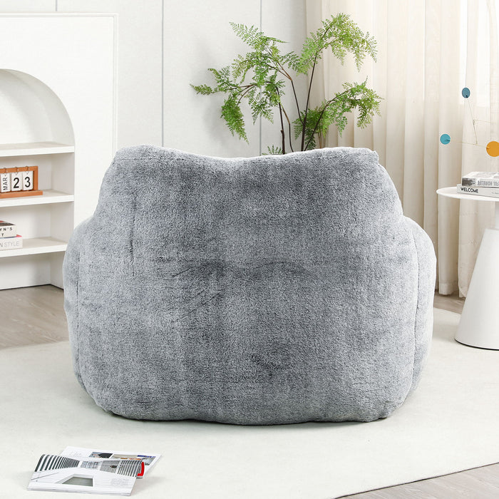 Beanbag Sofa Chair With Armrests Stuffed High Density Foam