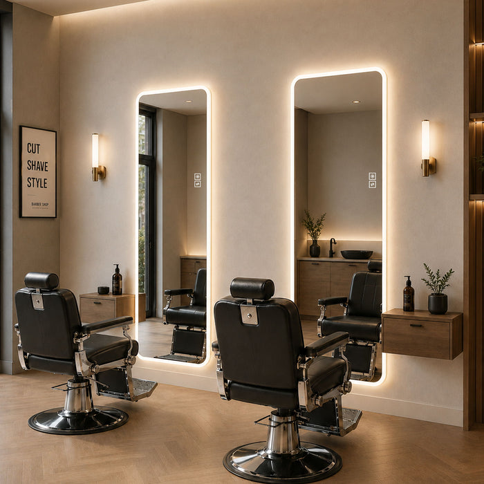 LED Full Length Mirror With Frosted Edge Lighting, 3 Color Temperatures
