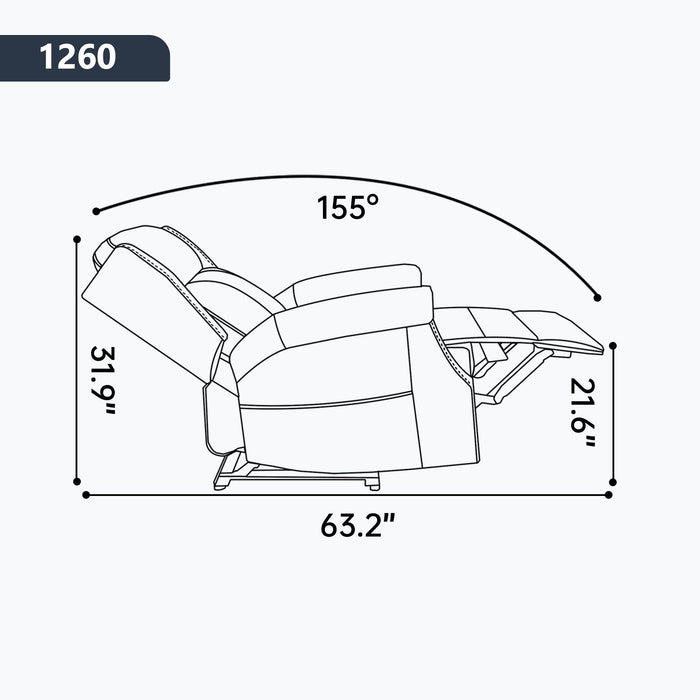 Manual Recliner Chair With Heavy Duty Motion Mechanism, 8 Vibrating Nodes And 3 Massage Modes For Living Room