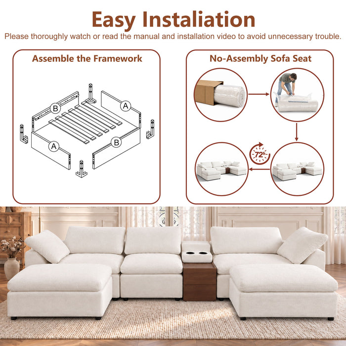 Modular Cloud Couch With Storage Console