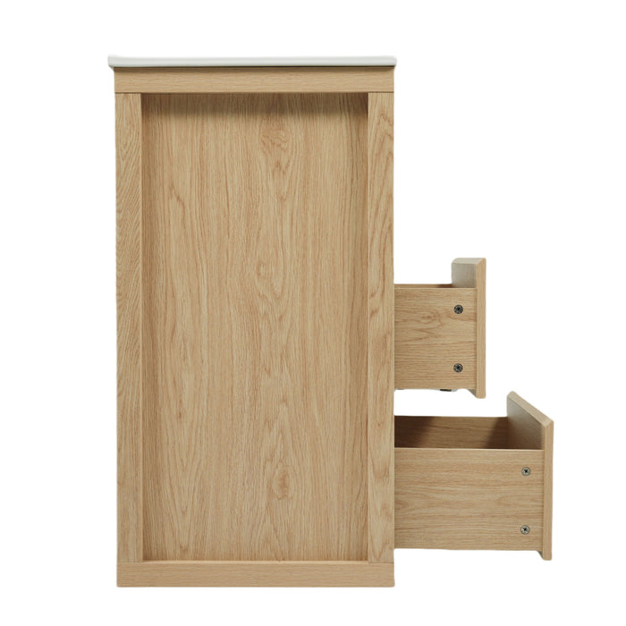 Double Sinks Bathroom Vanity Set With 2 Ceramic Basins