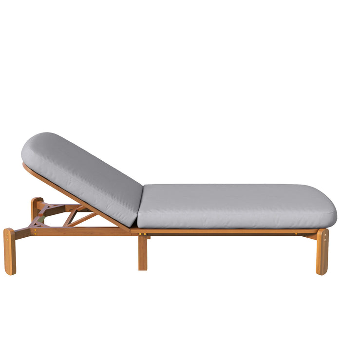 Outdoor Chaise Lounge With Adjustable Backrest