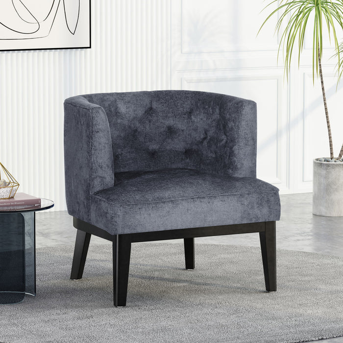 Contemporary Accent Chair With Tufted Diamond Stitching - Charcoal