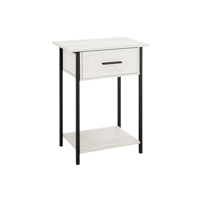 Contemporary 2 Tier Accent Table With Storage Drawer