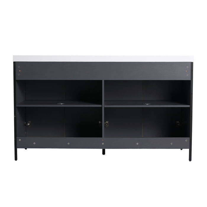 Contemporary Freestanding Bathroom Vanity With Adjustable Shelves