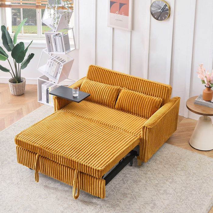 Pull Out Sofa With Movable Tabletop And USB Ports