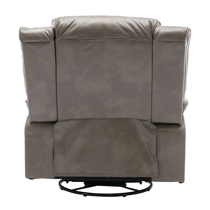 360° Swivel And Rocking Home Theater Recliner Manual Recliner Chair With A LED Light Strip For Living Room