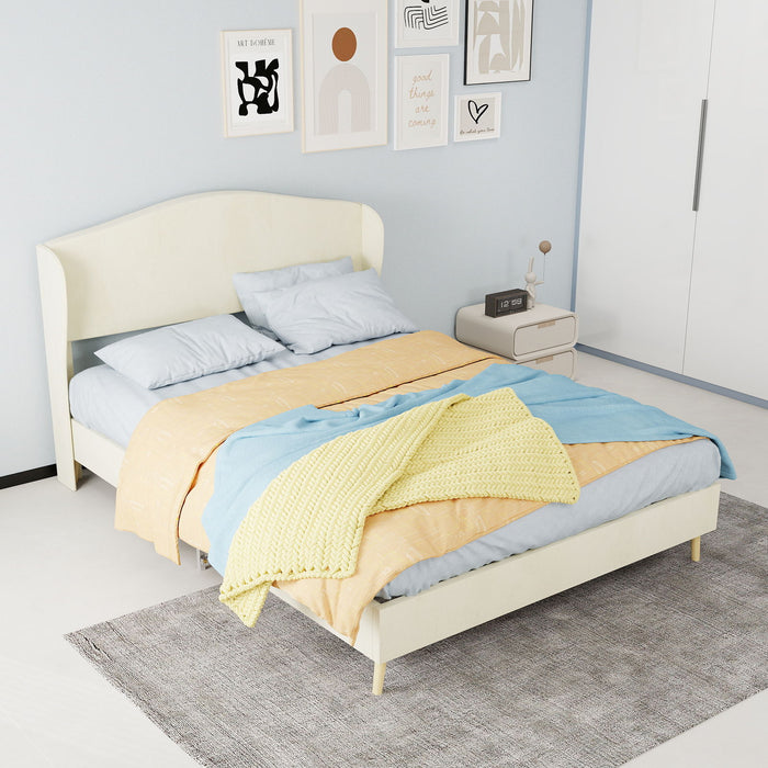 Upholstered Bed, Tufted Headboard, Comfortable Sleep