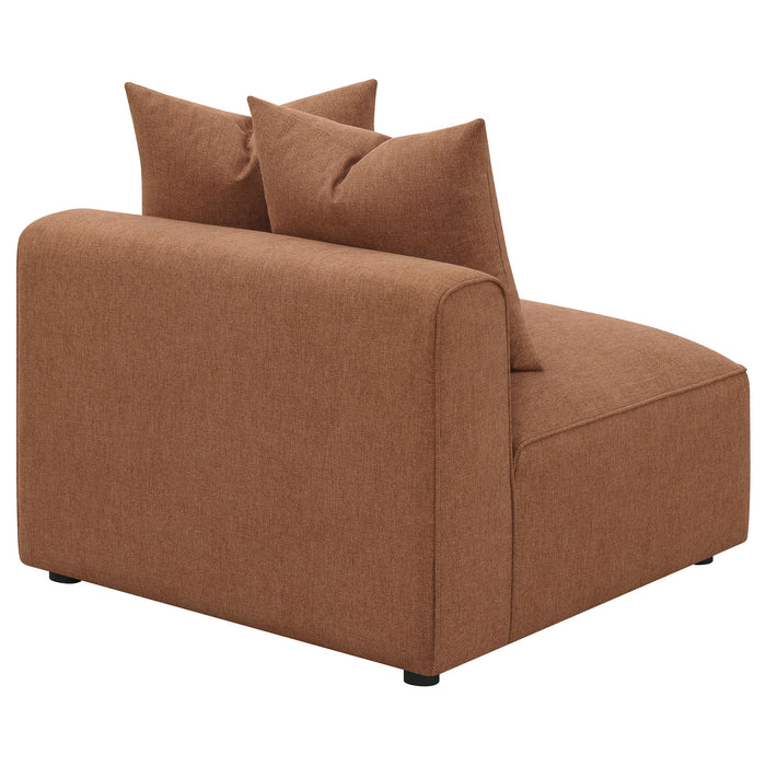 Colleen - Armless Chair With Pillows - Terracotta