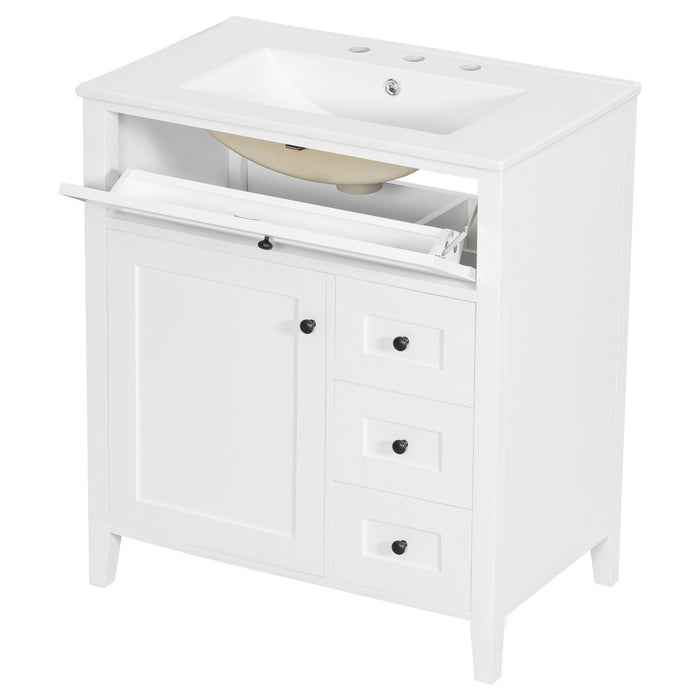 Bathroom Vanity With Sink, 3 Drawers And Adjustable Shelf