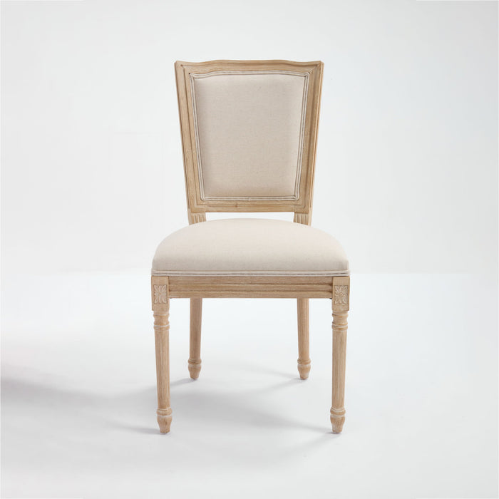 Dining Chairs Upholstered With T - Shaped Back (Set of 2) - Beige