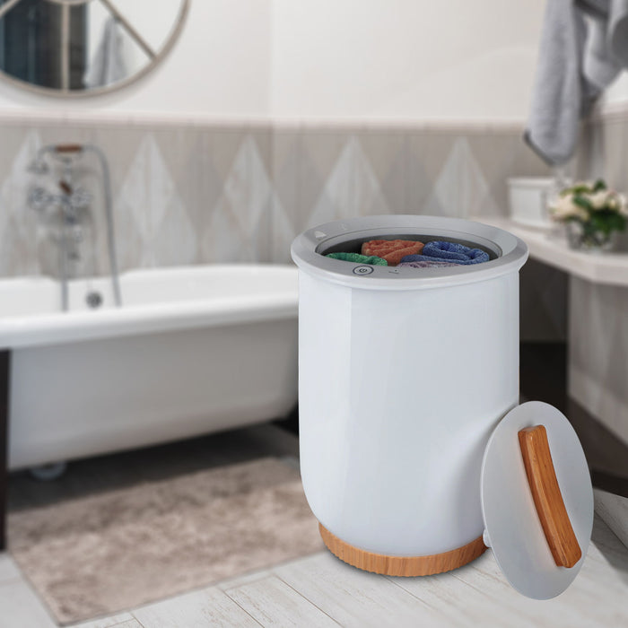 Towel Warmers, Luxury Bucket Towel Warmers, Large Towel Warmers For The Bathroom, Fits Up To 2 Oversized Towels - White