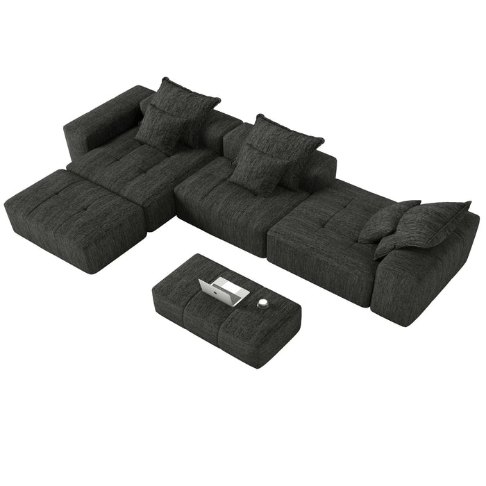 Modern Oversized Diy Combination, Modular Sectional Sofa With Pillows
