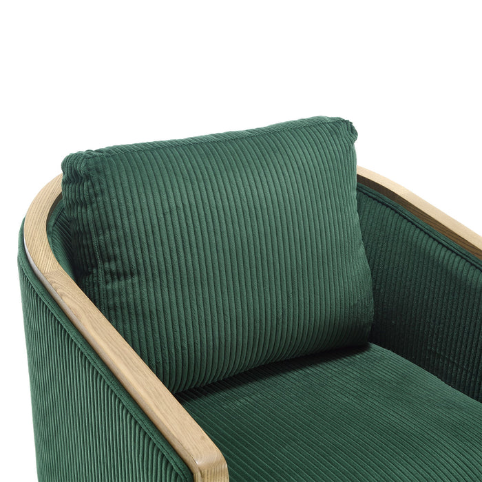Corduroy Barrel Chair, 360 Degree Swivel