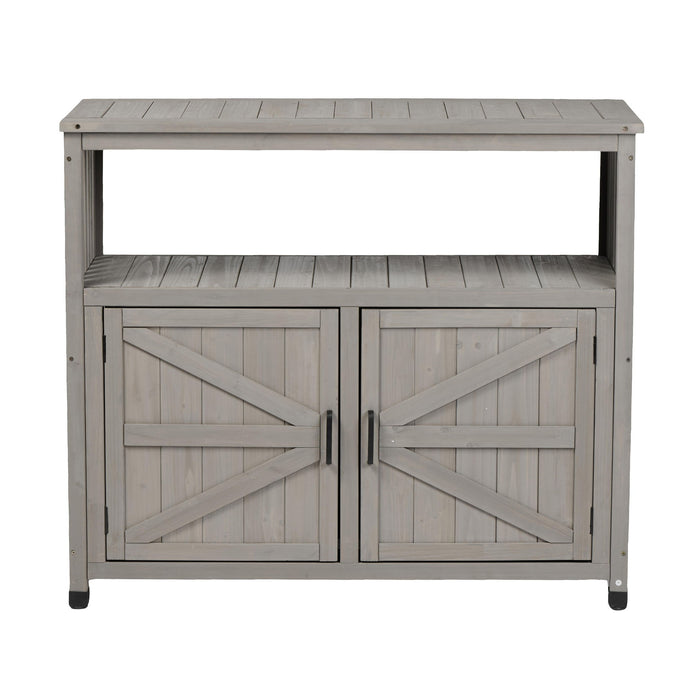 Patio Bar Table Set With Storage