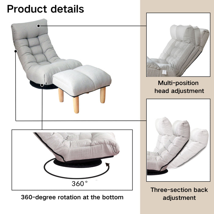 Adjustable Japanese Reclining Floor Chair Sofa With Metal Frame For Living Room