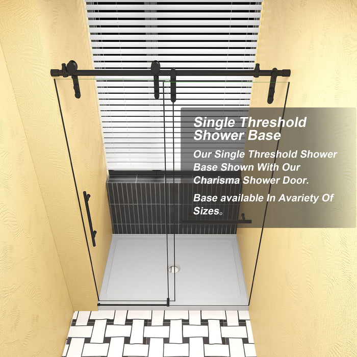 Shower Base, Center Drain With Durable Construction - Gloss White