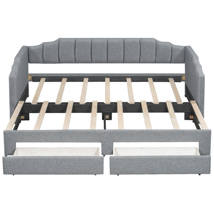 Extendable Daybed With LED Light And 2 Storage Drawers