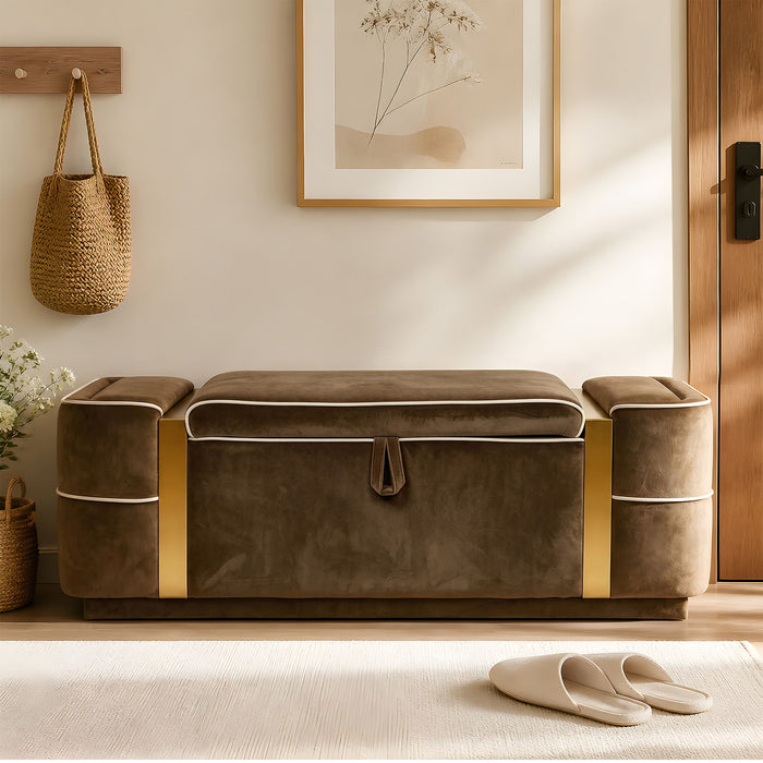 Storage Bench Upholstered Ottoman Bed End Bench With Lift Top Storage