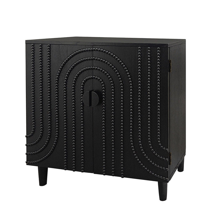 2 Door Storage Cabinet With Adjustable Shelf - Black