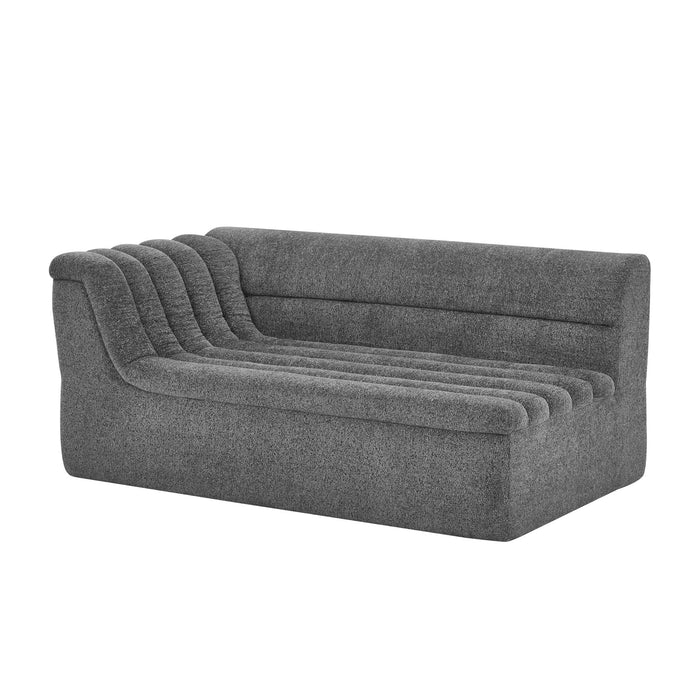 Upholstered L-Shaped Modular Sectional Sofa With Chaise, Wave-Shaped Armrest