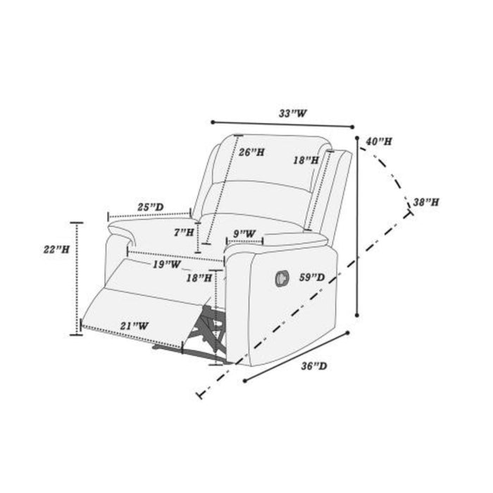 Modern Living Room Set With Manual Recliner