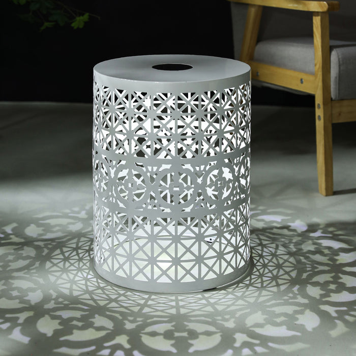 Modern Iron Solar Side Table With Built - In Light