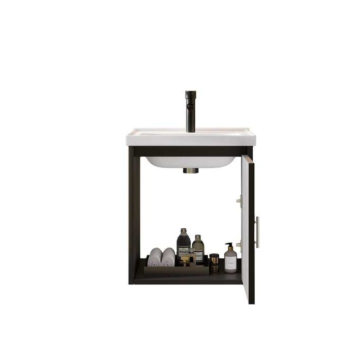 Floating Bathroom Vanity Combo, Wall Mounted Cabinet With Sink & Soft Close Doors For Small Bathrooms