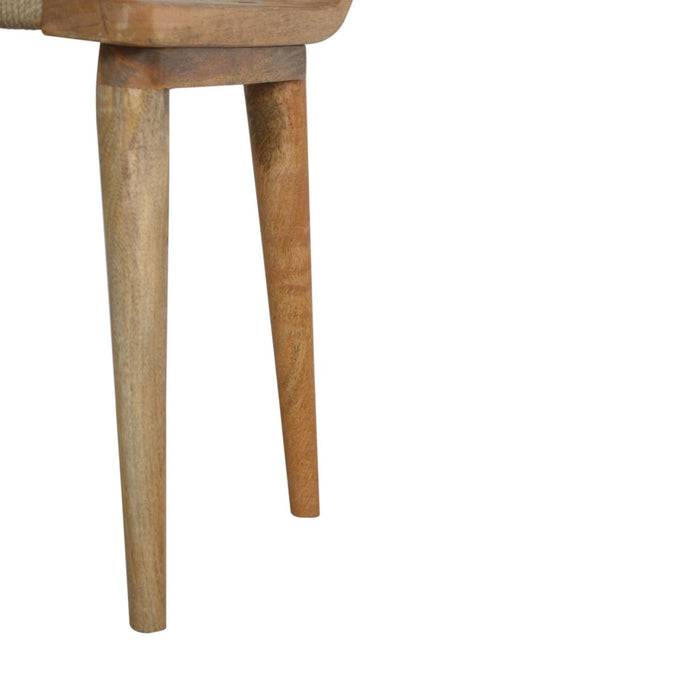 Woven Raised Back Stool - Oak