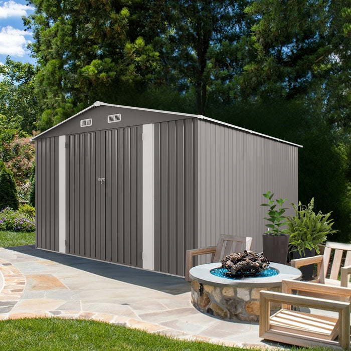 Large Outdoor Storage Shed With Lockable Door, Air Vent