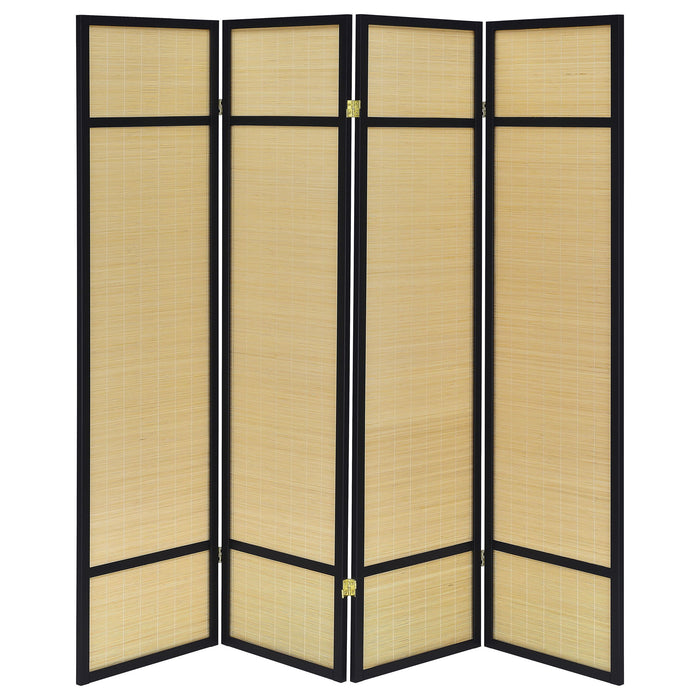 Sensei - 4 Panel Bamboo Room Divider Folding Screen - Natural
