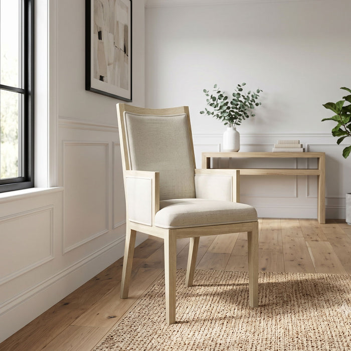 Adeline - Upholstered Arm Chair - Natural Wood Wash