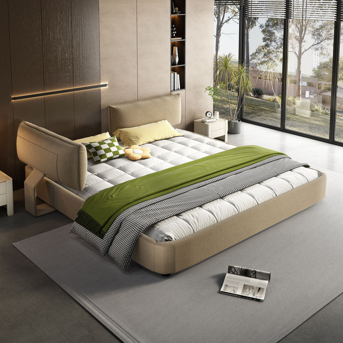 Cloud Bed Frame With Oversized Padded Movable Headboard