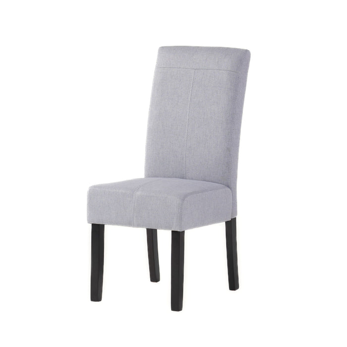 Amaranthine - Upholstered Dining Chair With High Back And Wood Legs (Set of 2) - Light Gray
