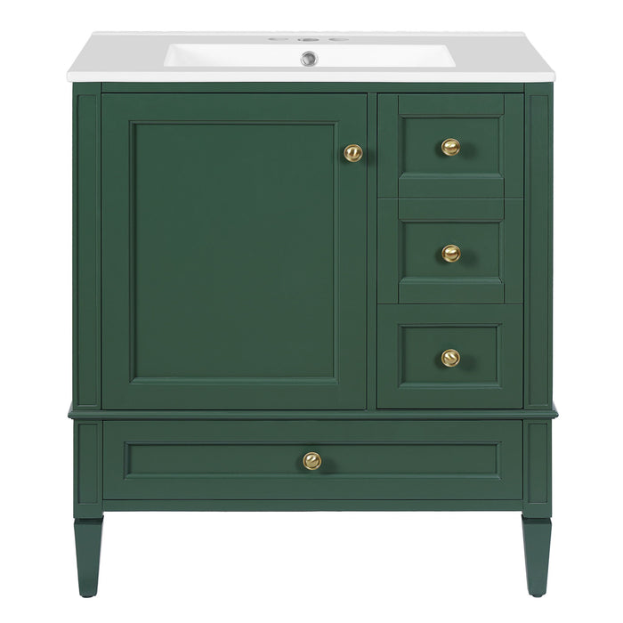 Bathroom Vanity With Sink, 3 Drawer Storage Cabinet