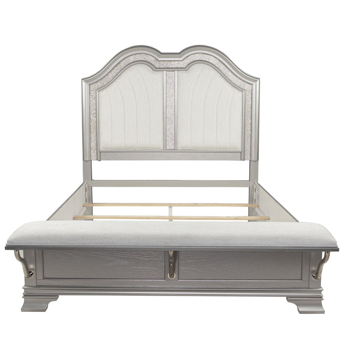 Elegant Bed With Built In Footboard Bench, USB