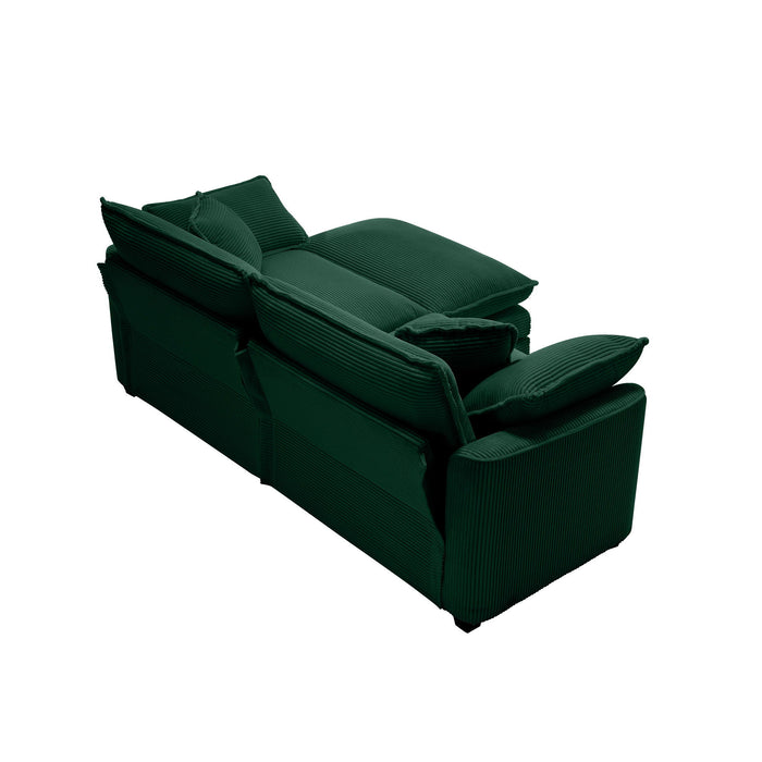 Modern Modular Cushion Sofa With Ottoman, Low Back, Deep Seating Sofa Set