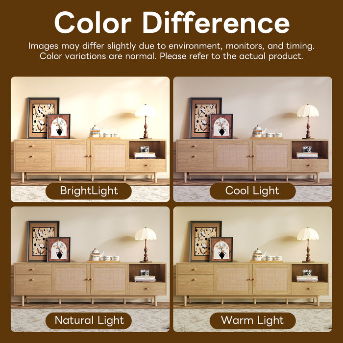 TV Stand With Doors - Natural