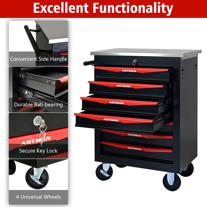 Drawer Multifunctional Tool Cart With Wheels For Garage