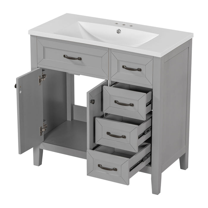 Modern Bathroom Vanity With Sink, Freestanding With Drawers And Doors