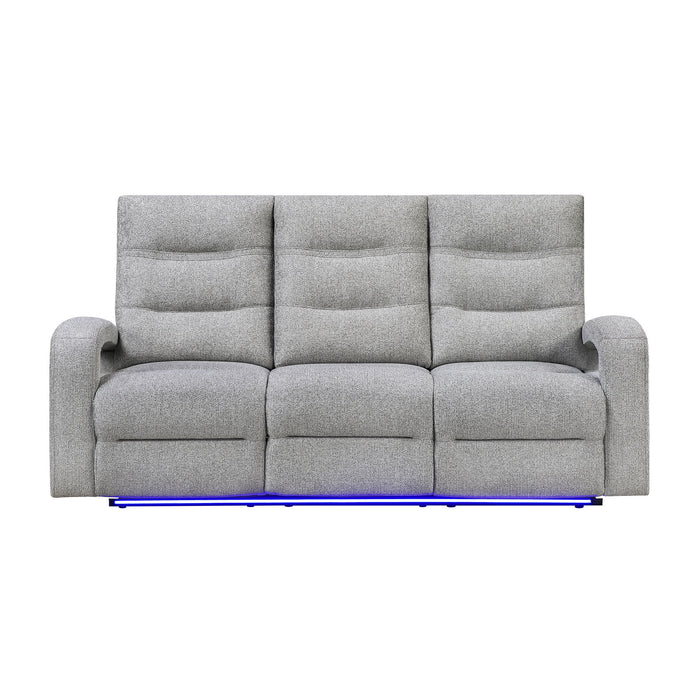 Isolde - Power Reclining Sofa, LED Lighting - Gray