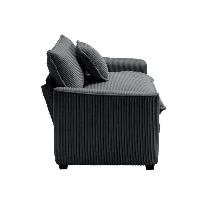 Modern Classic Corduroy Fabric Single Chair Deep Seat Sofa With Pillow