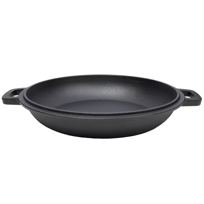 Pre-Seasoned Cast Dutch Oven 2 In 1 With Dual Handles And Covers, 5 Quart - Black