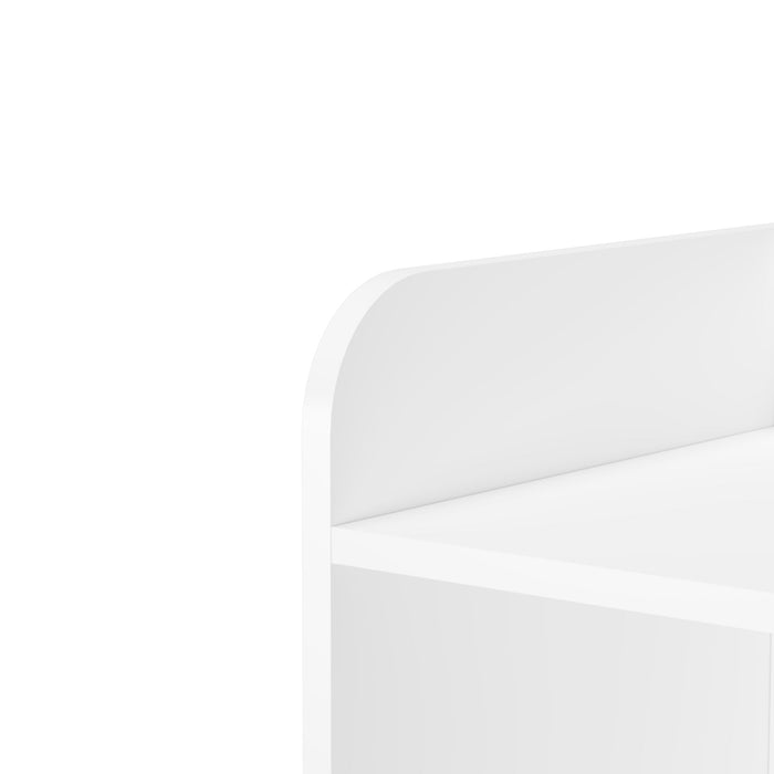 4 Tier Bookcase, Book Display With Safety Restraint, Storage Cabinet For Playroom - White