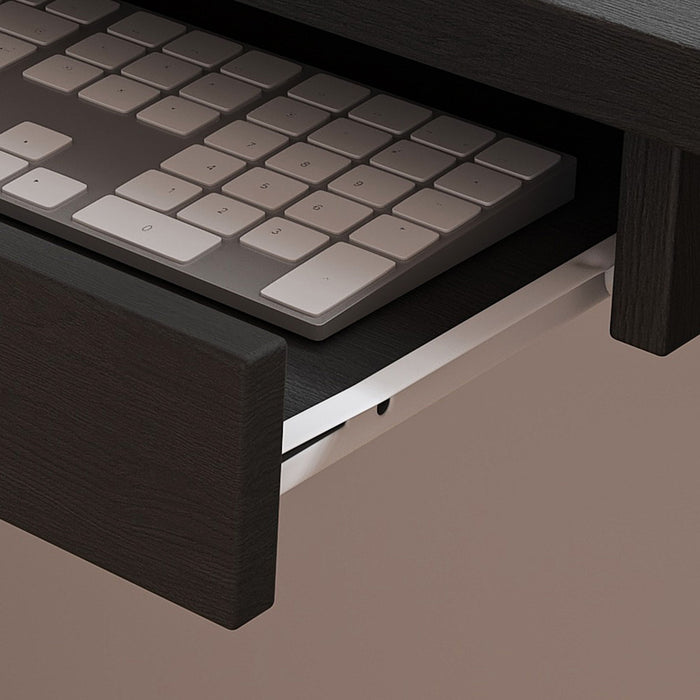 L-Shaped Computer Desk With Glass Cabinets, Built In LED Lights, USB Charging Ports