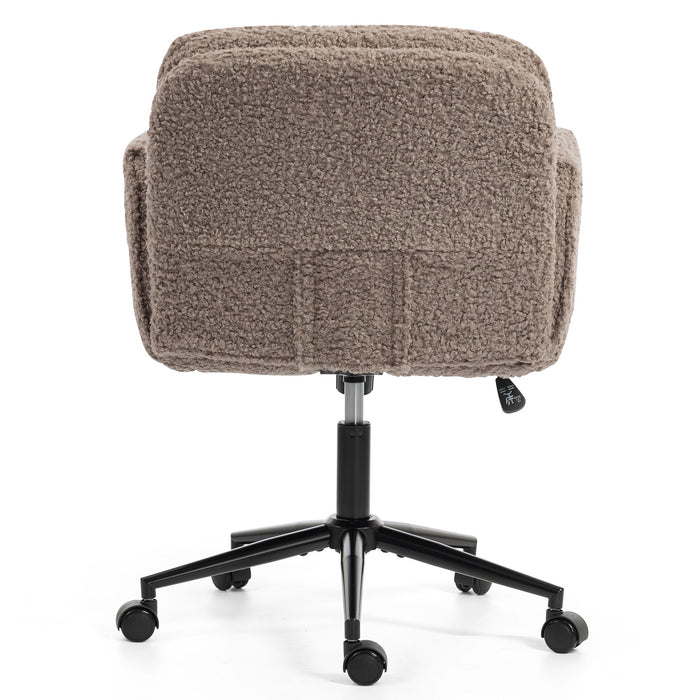 Criss Cross Swivel Desk Chair With Adjustable Armrests & Wheels For Home Office