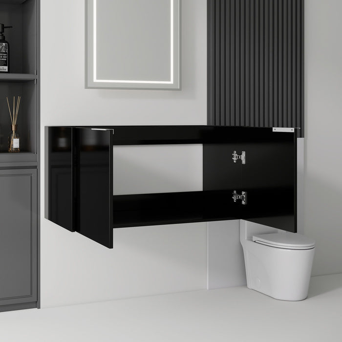 Floating Bathroom Vanity Cabinet With Soft Close Double Doors, Spacious Interior Storage, Wall Mounted, Cabinet Only