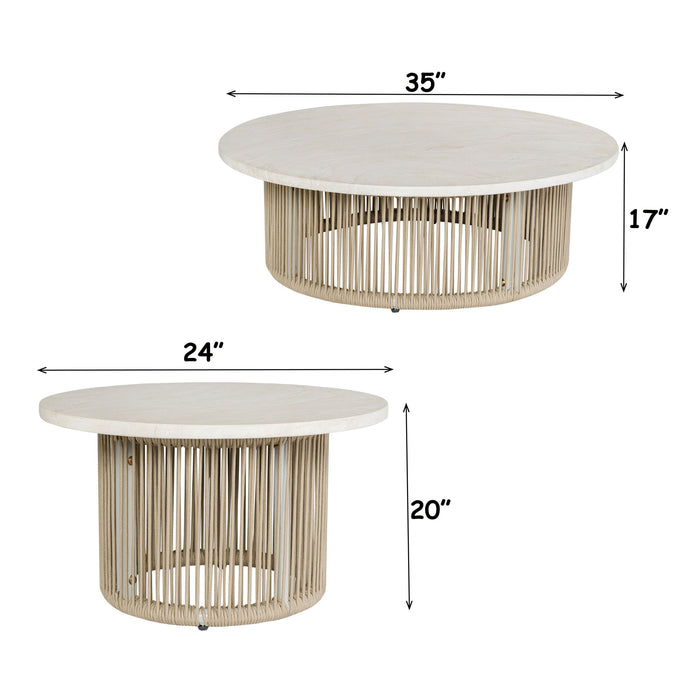 Zira - 5 Piece Patio Sofa Set - Beige